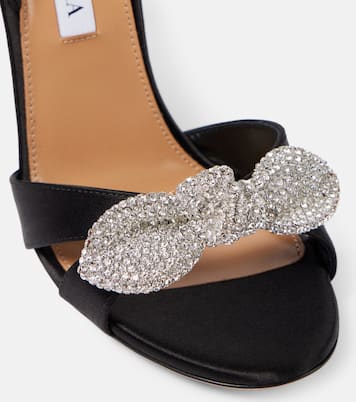 Sandali Very Bow Tie 105 in raso con cristalli | Aquazzura