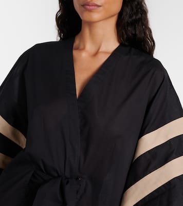 Caftano in chambray di cotone a righe | Adriana Degreas