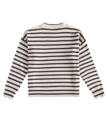 Pullover in cashmere e lana a righe | Brunello Cucinelli Kids