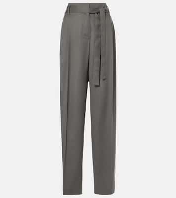 Pantaloni regular Lonan in seta a vita alta | The Row