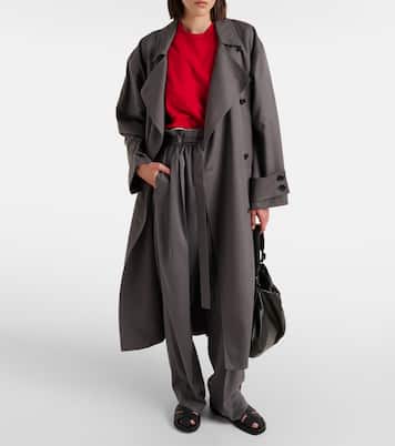 Pantaloni regular Lonan in seta a vita alta | The Row