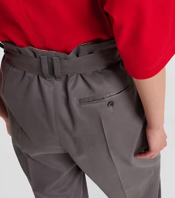 Pantaloni regular Lonan in seta a vita alta | The Row