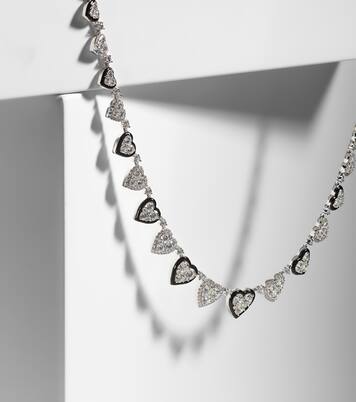 Choker aus 18kt Weißgold mit Emaille und Diamanten | Kamyen