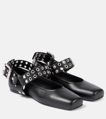 Ballerine Mary Jane in pelle con borchie | Alaïa