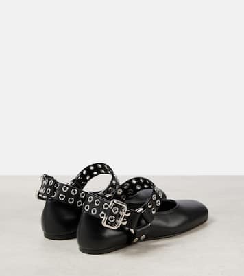 Ballerine Mary Jane in pelle con borchie | Alaïa