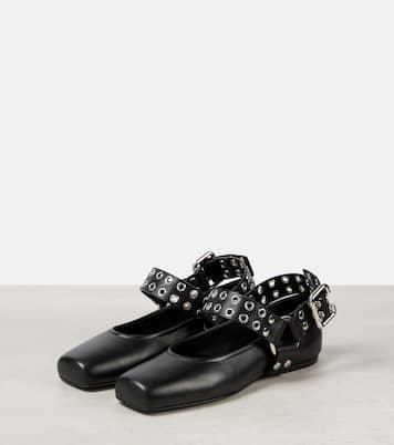 Ballerine Mary Jane in pelle con borchie | Alaïa