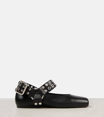 Ballerine Mary Jane in pelle con borchie | Alaïa