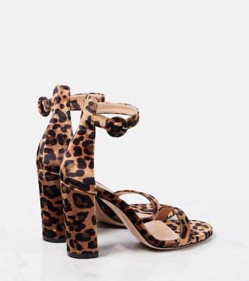 Gaeta 95 leopard-print velvet sandals | Gianvito Rossi