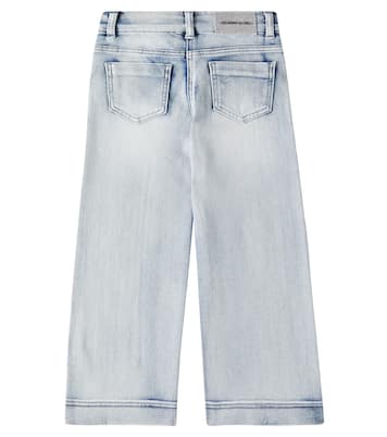 Jeans a gamba larga con cristalli | Monnalisa