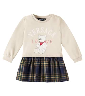 Baby - Abito in cotone con stampa | Versace Kids