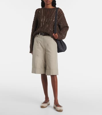 Espadrillas in suede con monili | Brunello Cucinelli