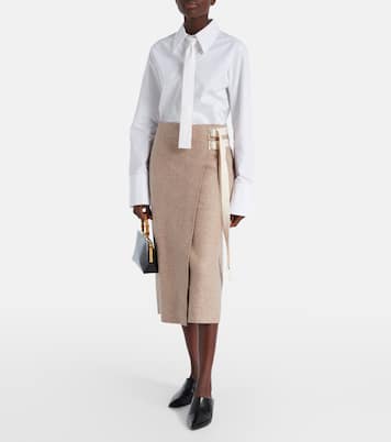 Falda midi en mezcla de lana | Jil Sander