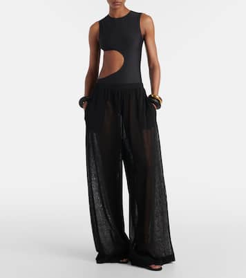 Cube 75 suede wedge thong sandals | Alaïa