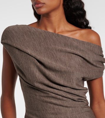 Draped asymmetric wool top | Entire Studios