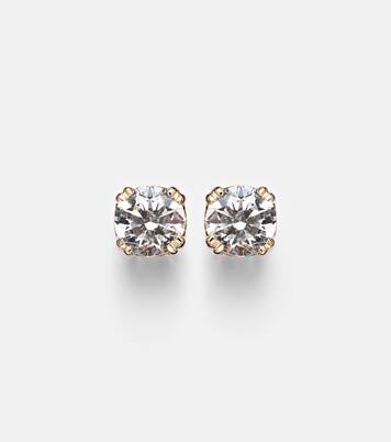 14kt gold earrings with diamonds | Stone and Strand