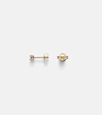 14kt gold earrings with diamonds | Stone and Strand