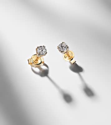 14kt gold earrings with diamonds | Stone and Strand