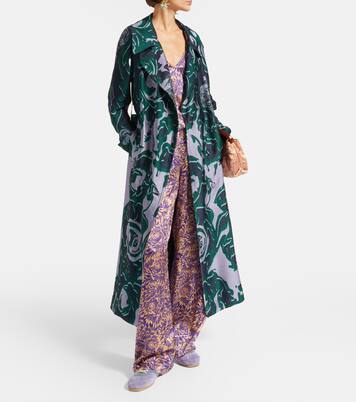 Floral silk satin wide-leg pants | Dries Van Noten