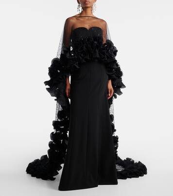 Ruffled caped gown | Jenny Packham