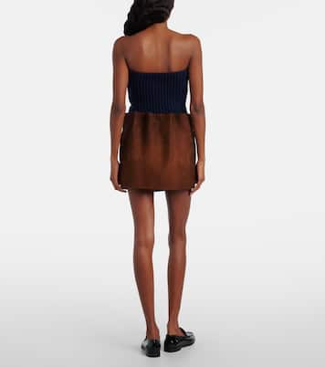 Minifalda de ante fruncida | Prada