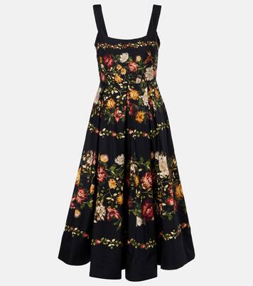 Alcaparra floral cotton midi dress | Agua by Agua Bendita