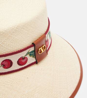 Cherryfic straw bucket hat | Valentino