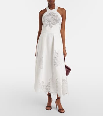 Embroidered halterneck cocktail dress | Elie Saab