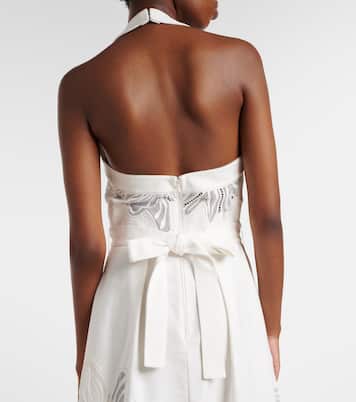 Embroidered halterneck cocktail dress | Elie Saab