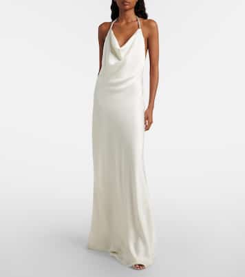 Crystal-embellished satin gown | Stella McCartney