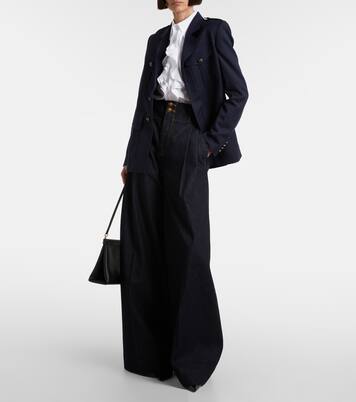 Camisa de popelín de algodón con volantes | Ralph Lauren Collection