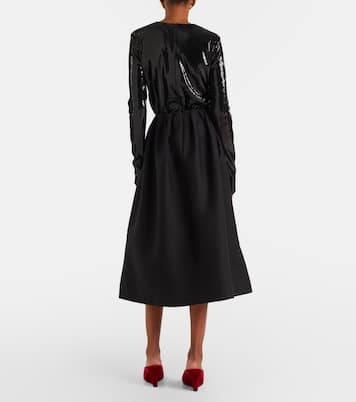 Jupe midi en laine et soie | Toteme