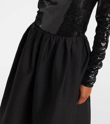 Jupe midi en laine et soie | Toteme