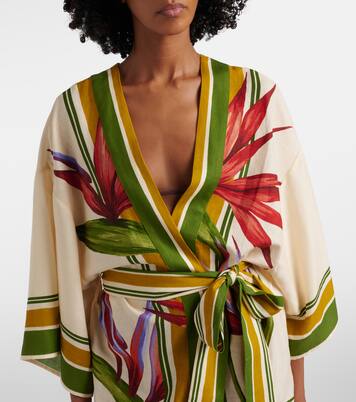Strilitizia floral linen-blend kaftan | Farm Rio
