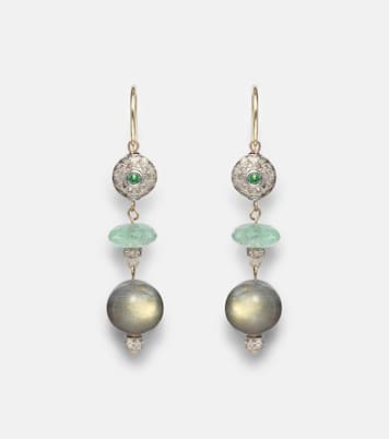 9kt gold (375/1000) and sterling silver (925) earrings with gemstones | Ileana Makri