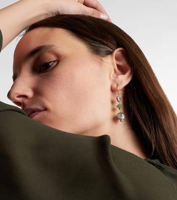 9kt gold (375/1000) and sterling silver (925) earrings with gemstones | Ileana Makri