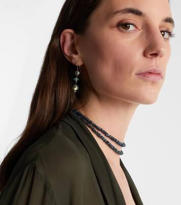 9kt gold (375/1000) and sterling silver (925) earrings with gemstones | Ileana Makri