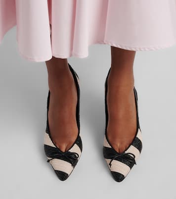 Tourni striped raffia-effect pumps | Jacquemus