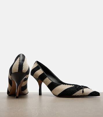 Tourni striped raffia-effect pumps | Jacquemus