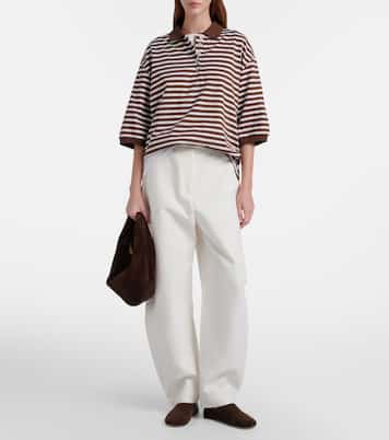 Polo oversize rayé en coton | Róhe