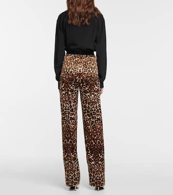 Leopard-print silk-blend straight pants | Tom Ford