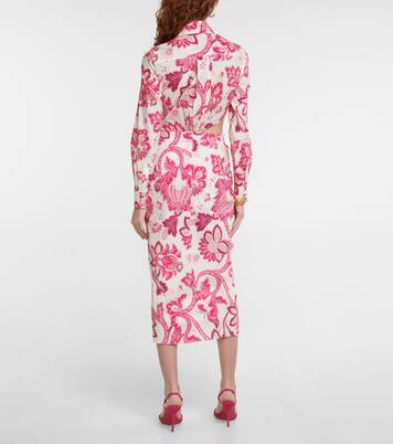 Floral cotton-blend midi dress | Etro