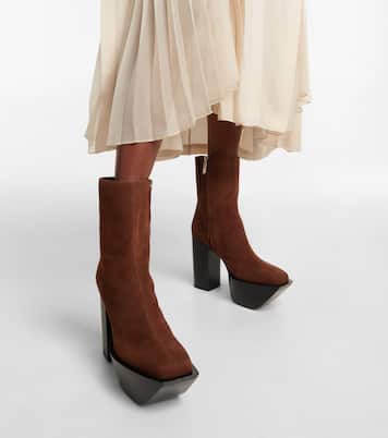 Suede platform ankle boots | Peter Do