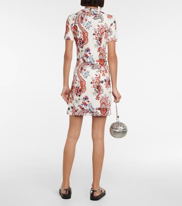 Floral asymmetric jersey minidress | Rabanne