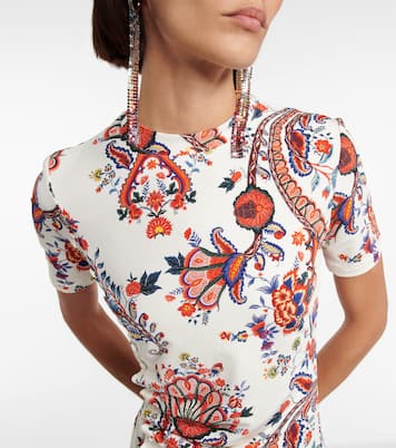 Floral asymmetric jersey minidress | Rabanne