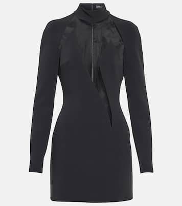 Mesh-panel mockneck minidress | David Koma
