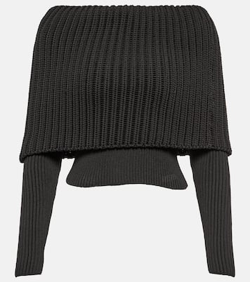 Pullover in maglia con scollo bardot | Alaïa