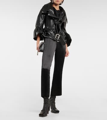 Pleated slim satin pants | Junya Watanabe