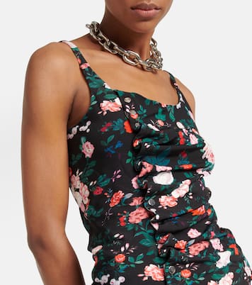 Top froncé à fleurs | Rabanne