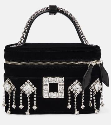 【Roger Vivier】Micro Vanity Tres Vivier ベルベットバッグ Vanity Très Vivier Micro Bag in velvet Black Woman