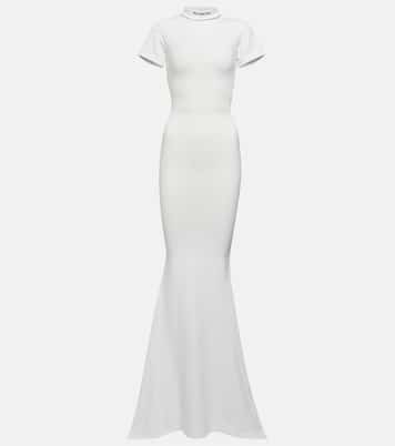 Vestido largo en mezcla de algodón | Balenciaga